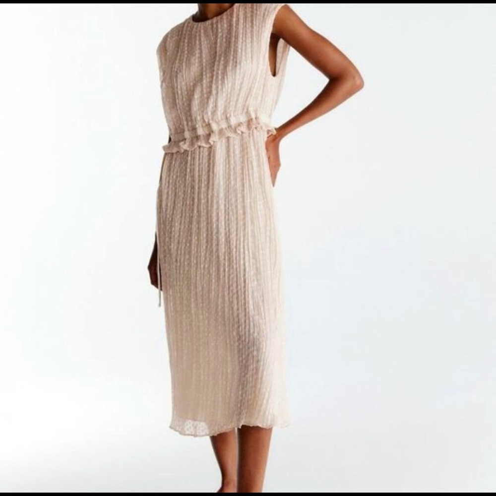 NWT ZARA Pink Midi Dress Size XS